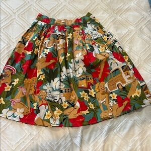 Grace Karin Retro Pin-Up Circle Skirt in Red, Green, Cream